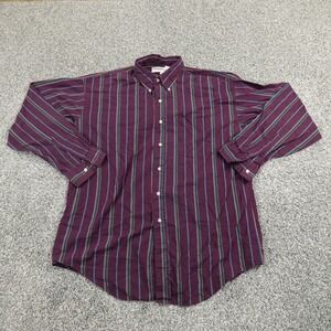 VINTAGE McGregor Shirt Mens Large Purple Blue Long Sleeve Button Up Rockabilly